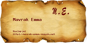 Mavrak Emma névjegykártya